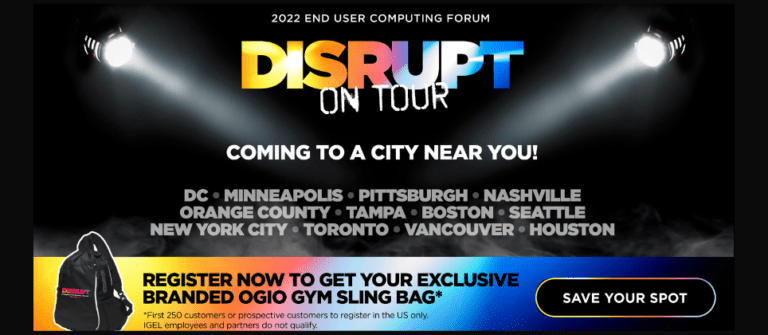 DISRUPT 2022 On Tour: Whenever you want. From wherever you are. All year round.